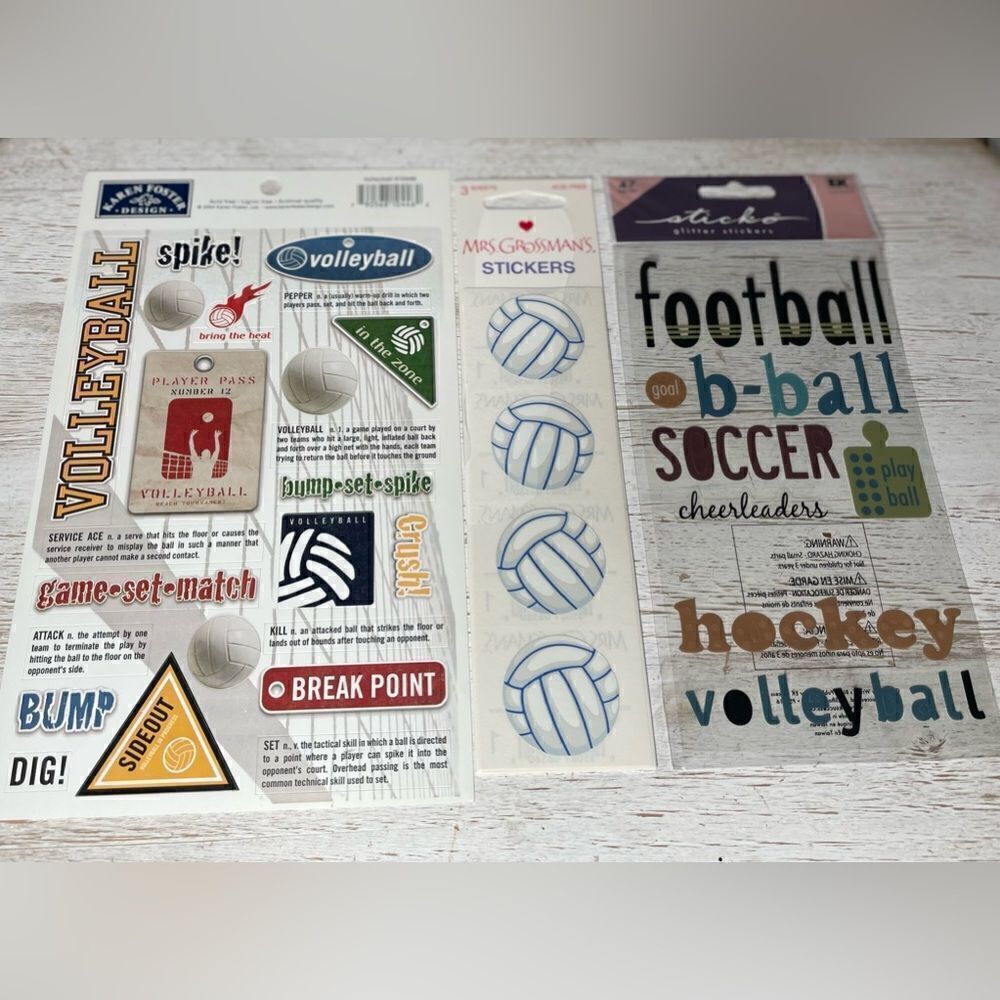 30+/- Sports Theme Scrapbook Sticker Bundle NWT